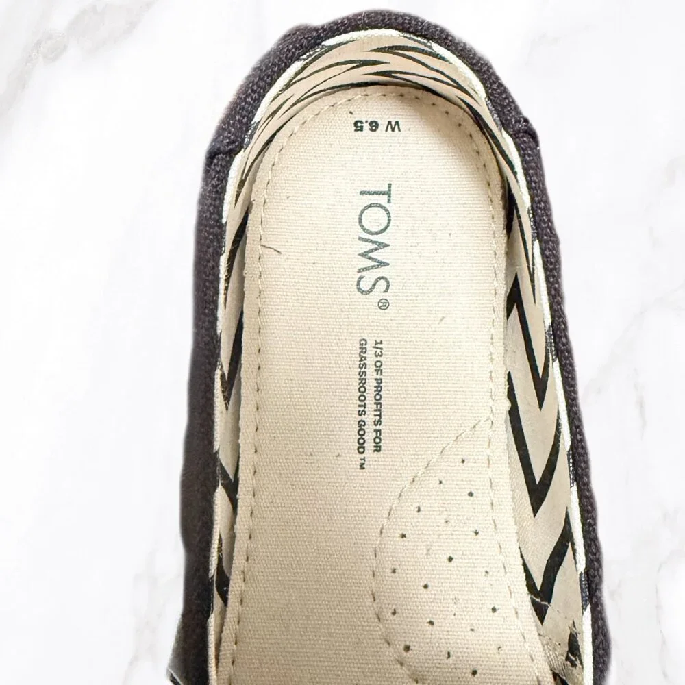 NWT TOMS Classic Black Alpargata Espadrilles, Size‎ 6.5